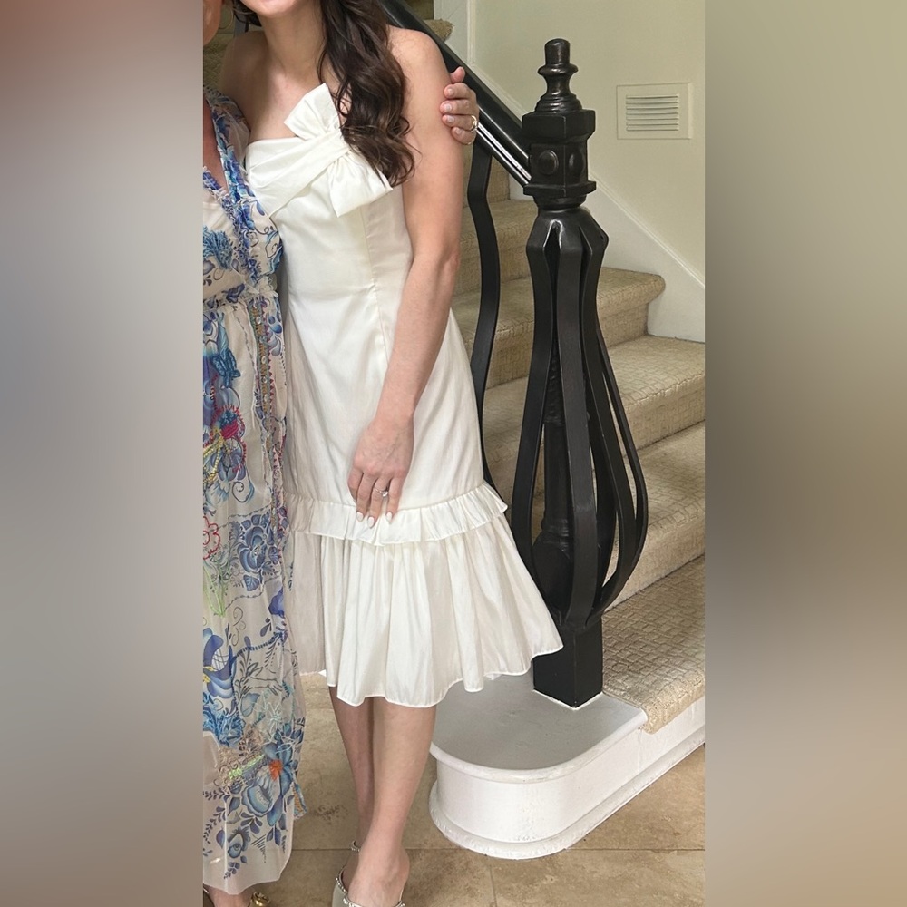 Alfred Angelo White Satin Crepe Dress